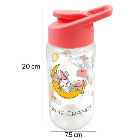 Squeeze Minnie Mouse Flip Top Com Canudo 500ml