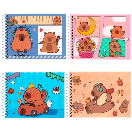 Livro De Colorir Capivara Encadernado Com Capa Resistente E Brilhante 48págs