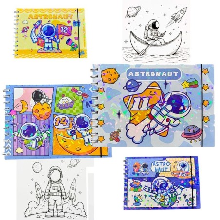 Livro De Colorir Astronauta Encadernado Com Capa Resistente E Brilhante 48págs