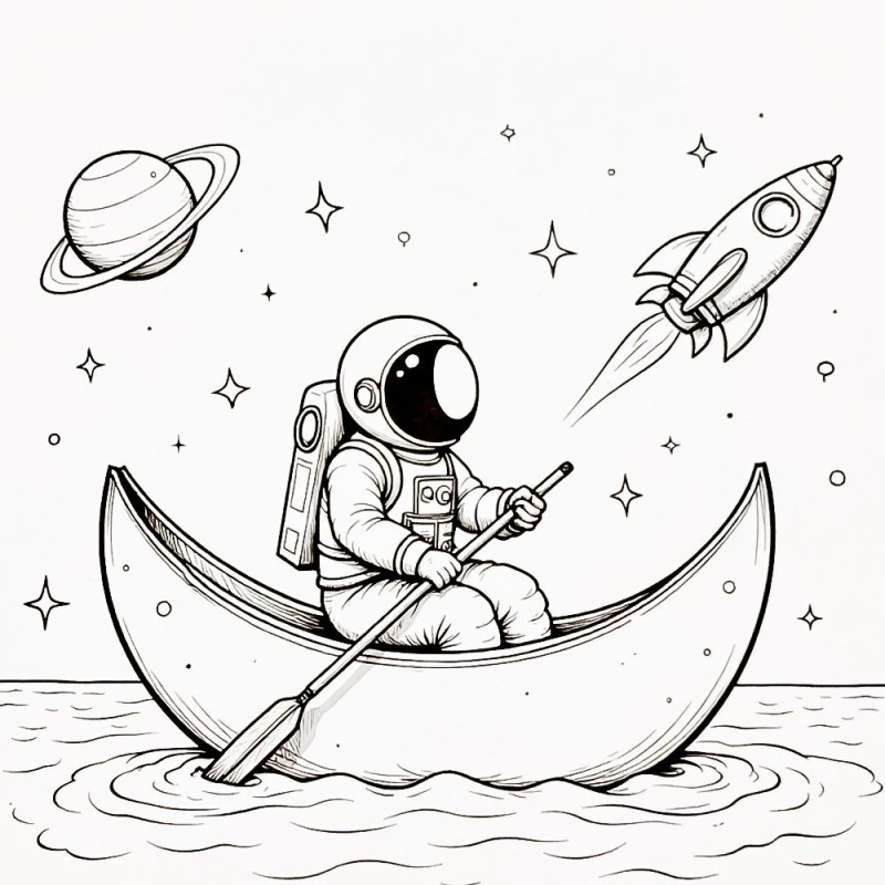 Livro De Colorir Astronauta Encadernado Com Capa Resistente E Brilhante 48págs