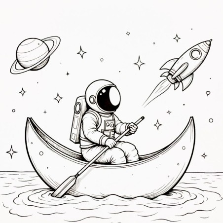 Livro De Colorir Astronauta Encadernado Com Capa Resistente E Brilhante 48págs