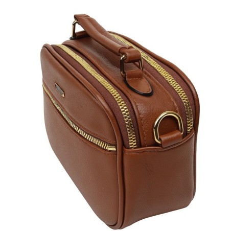 Bolsa Transversal Média Três Bolsos Com Alça Removível