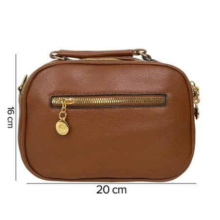 Bolsa Transversal Média Três Bolsos Com Alça Removível