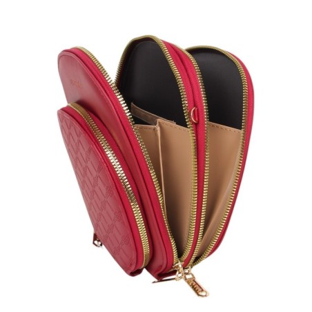 Bolsa Transversal Feminina Oval Com 3 Bolsos Com Alça Removível