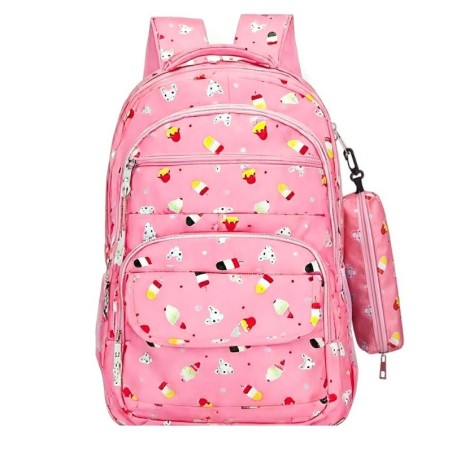 Mochila Escolar Feminina Grande Estampada Com Bolsos - Compre Agora!