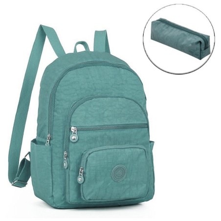 Kit Mochila Pequena Impermeável + Estojo Escolar Nylon - Feira Da Madrugada SP