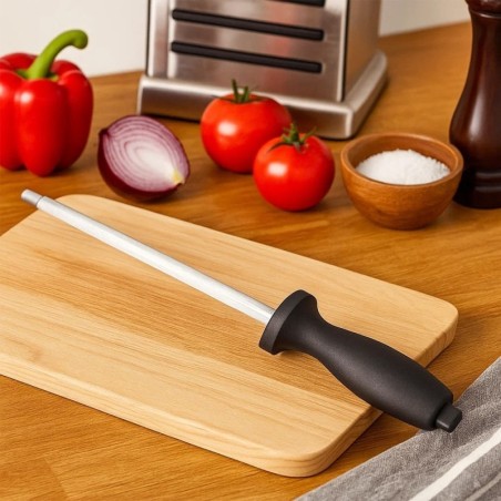 Chaira Afiador De Facas Cozinha Em Aço Inox 19cm