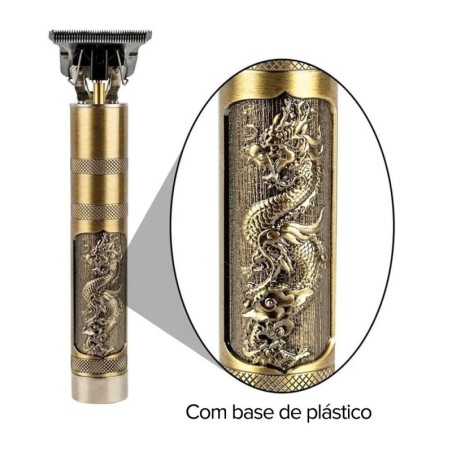 Máquina Barbeador Masculino Cabelo 4 - Pentes Golden Edition Em Plástico
