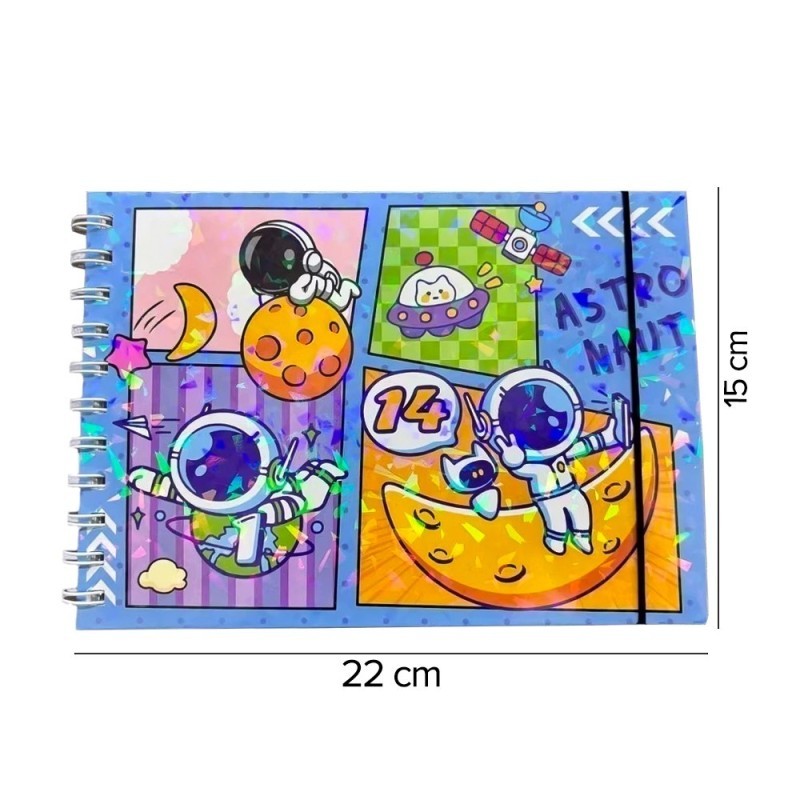 Livro De Colorir Astronauta Encadernado Com Capa Resistente E Brilhante 48págs