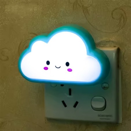 Luminária Abajur Luz Noturna Infantil Nuvenzinha Colorida