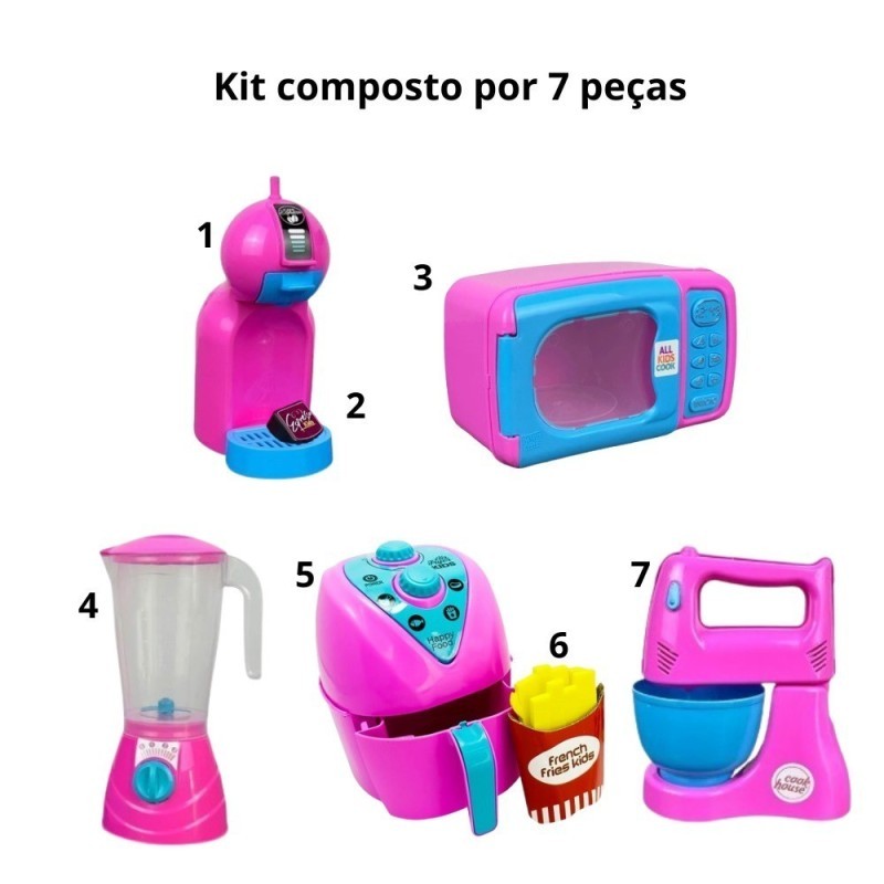 Kit Brinquedo Cozinha Faz De Conta Chef Kids De 7 a 12 Peças