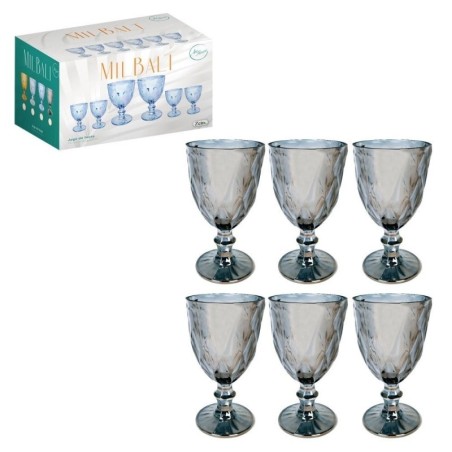 Conjunto De Taça De Vidro Grafite 6 Peças 340ml