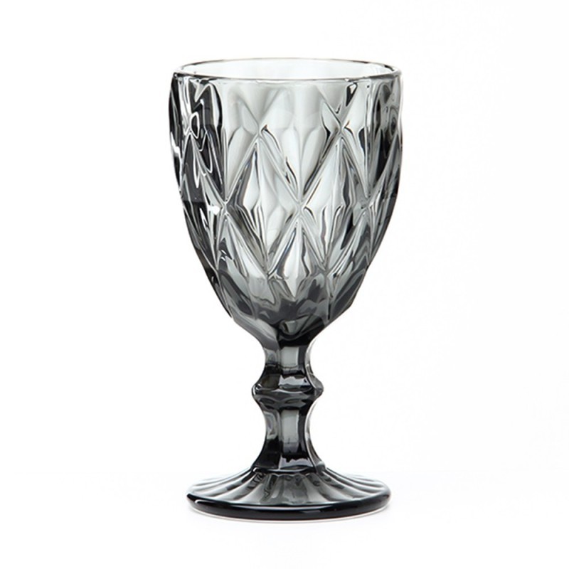 Conjunto De Taça De Vidro Grafite 6 Peças 340ml