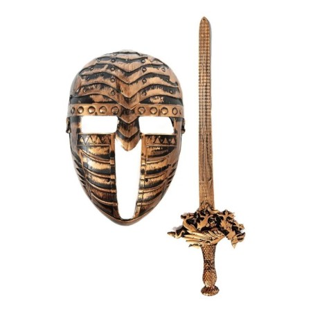 Kit Brinquedo Gladiador Com Espada E Máscara Medievais