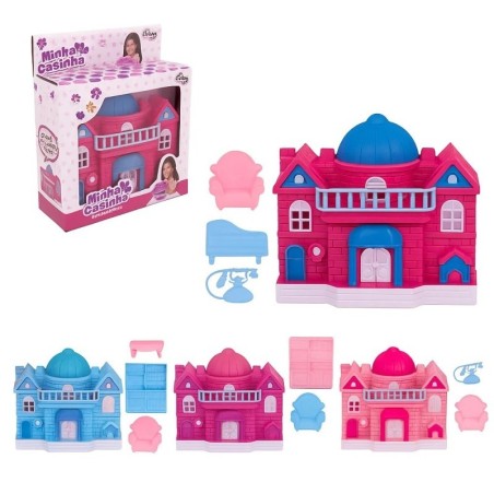 Brinquedo Minha Casinha Colorida Com 4 Acessórios