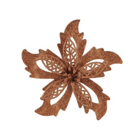 Enfeite Flor Com Pregador 14cm Para Árvore De Natal