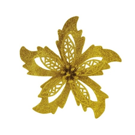 Enfeite Flor Com Pregador 14cm Para Árvore De Natal