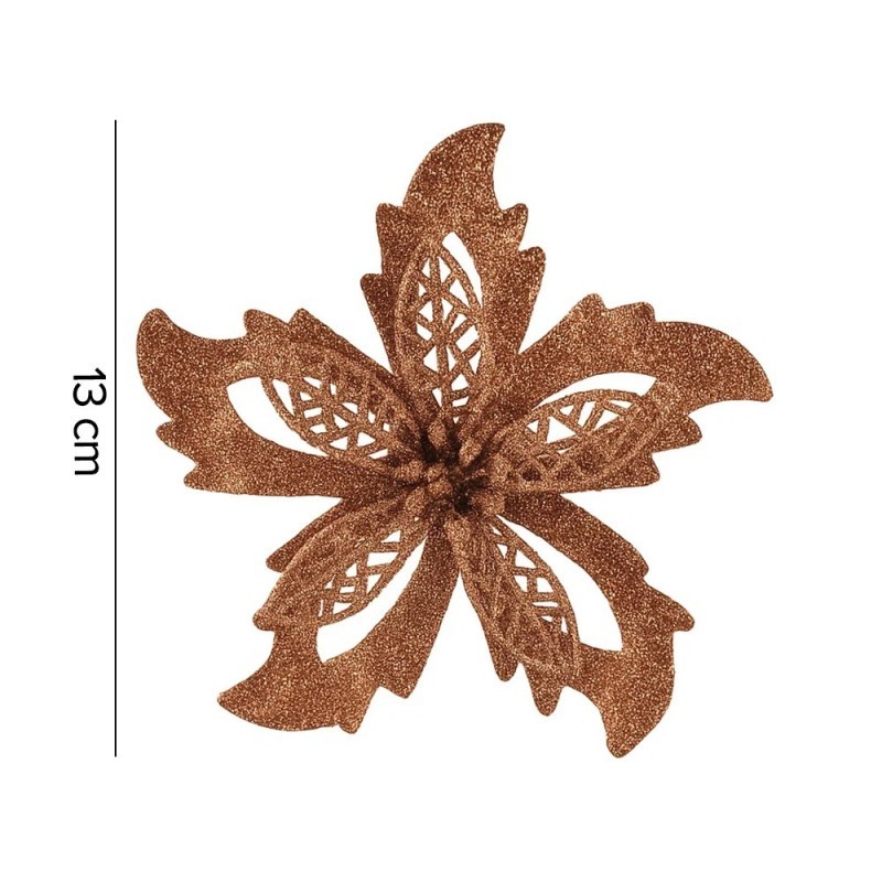 Enfeite Flor Com Pregador 14cm Para Árvore De Natal