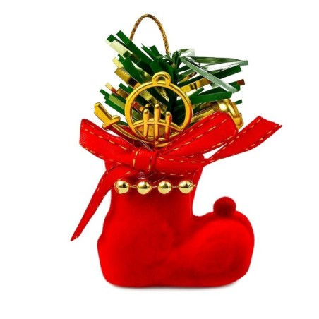 Kit 4 Pendentes Enfeites Decoração De Natal Botas Decoradas