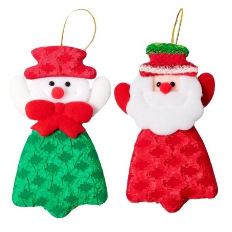 Enfeite Papai Noel Boneco De Neve 14cm Para Árvore De Natal