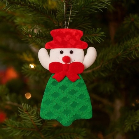 Enfeite Papai Noel Boneco De Neve 14cm Para Árvore De Natal