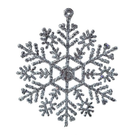 Kit 2 Pendentes Enfeite Decoração De Natal Floco De Neve Brilhantes