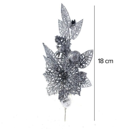 Enfeite Pick Natalino Decoração Folhas Brilhantes