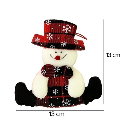 Enfeite Pendente Boneco De Natal Sentado 13cm Tricô