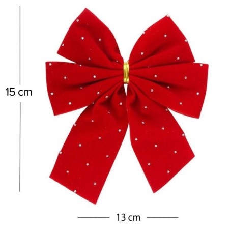 Kit Laço Vermelho De Camurça Enfeite De Natal 2 Unidades