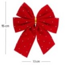 Kit Laço Vermelho De Camurça Enfeite De Natal 2 Unidades