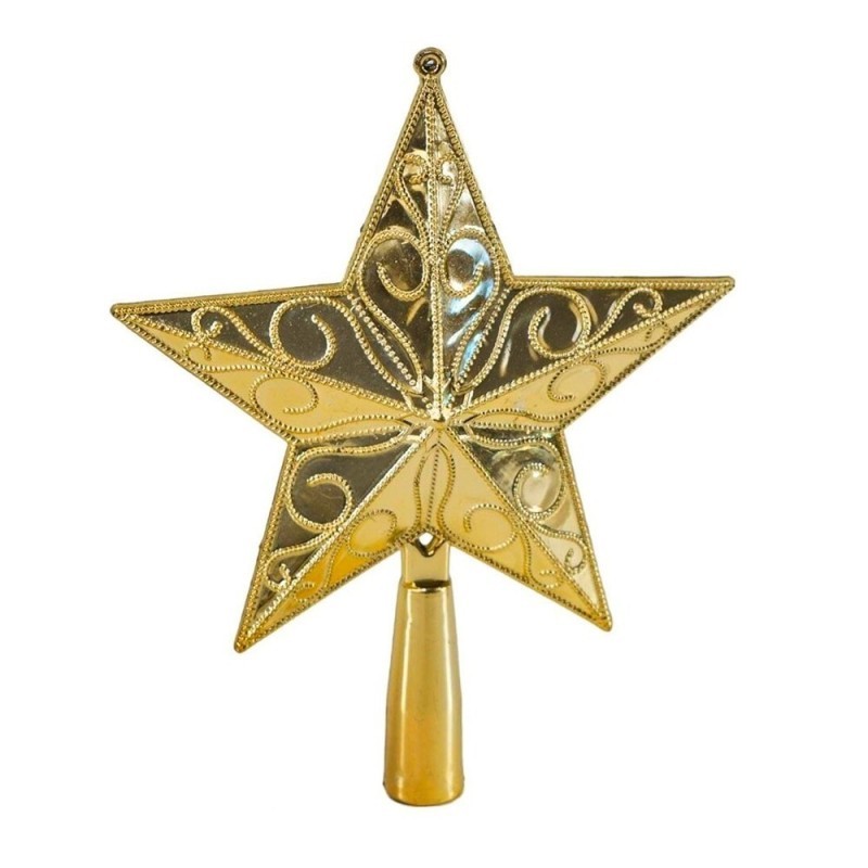Enfeite De Natal Estrela Ponteira Decorada 14,5cm