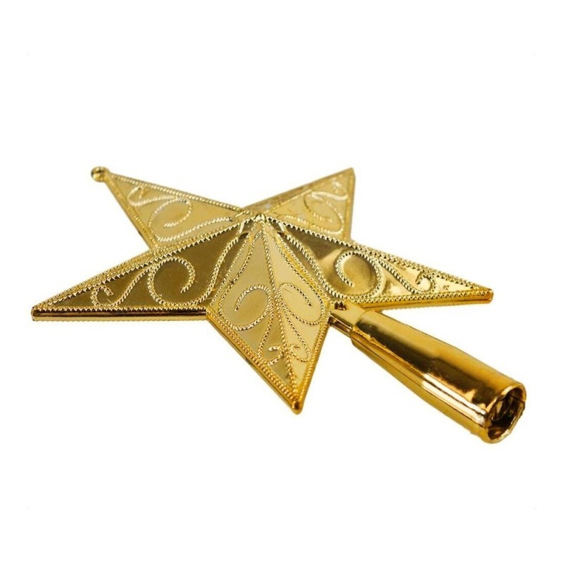 Enfeite De Natal Estrela Ponteira Decorada 14,5cm