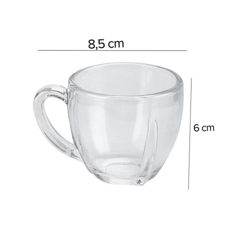 Conjunto De Xícaras De Vidro 6 Peças 110ml