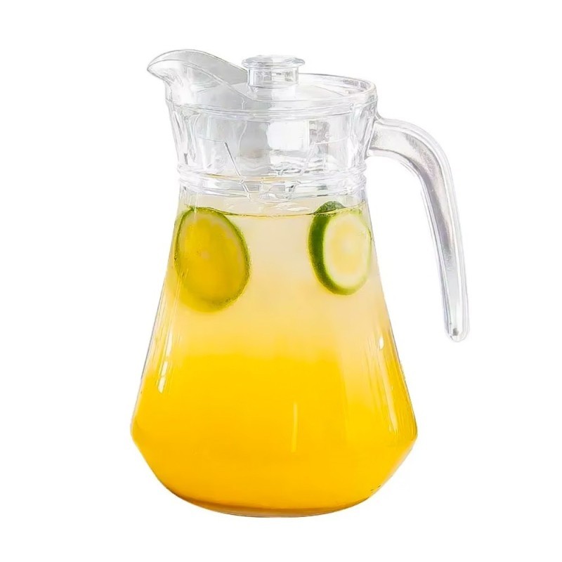 Jarra De Vidro Nowra 1500ml Com Tampa De Acrílico