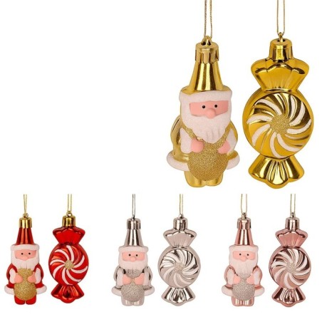 Enfeite De Natal Papai Noel Candy Com 2 Peças