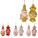 Enfeite De Natal Papai Noel Candy Com 2 Peças