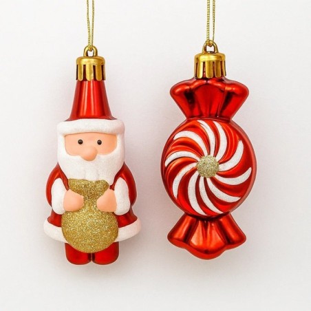 Enfeite De Natal Papai Noel Candy Com 2 Peças