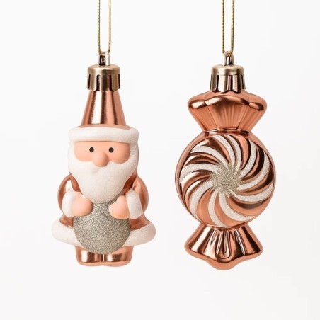 Enfeite De Natal Papai Noel Candy Com 2 Peças