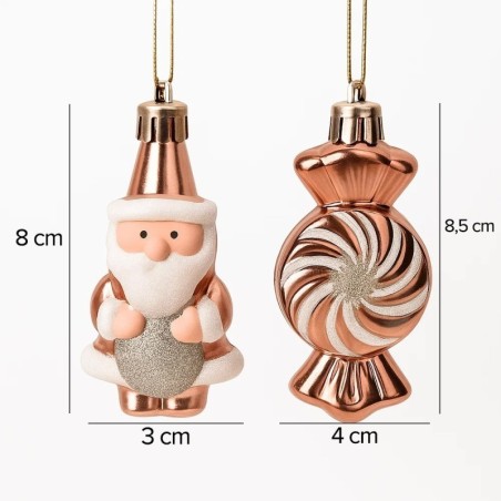Enfeite De Natal Papai Noel Candy Com 2 Peças