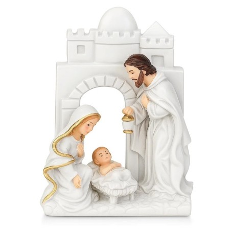 Enfeite De Natal Presépio De Resina Branco 9cm