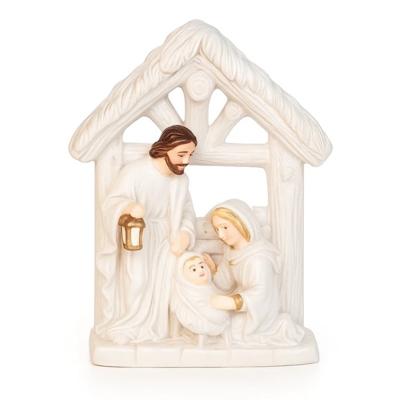 Enfeite De Natal Presépio De Resina Branco 9cm