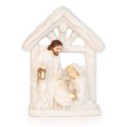 Enfeite De Natal Presépio De Resina Branco 9cm