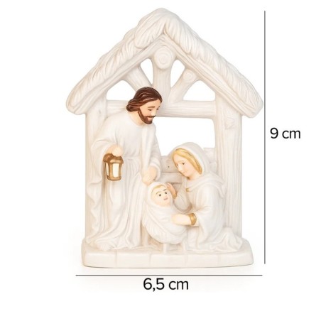 Enfeite De Natal Presépio De Resina Branco 9cm