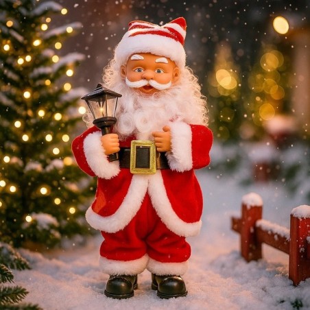 Papai Noel Com Luminária Musical Com Luz E Movimento