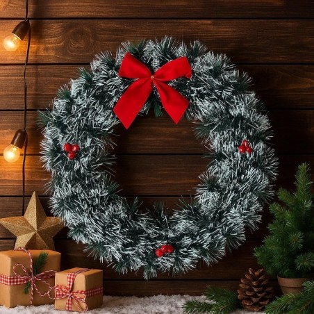 Guirlanda Festão Enfeite De Natal Com Laço 36 cm