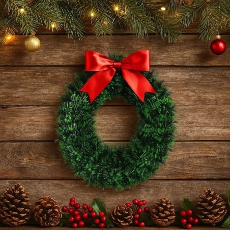 Guirlanda Lisa Verde Enfeite De Natal 42cm