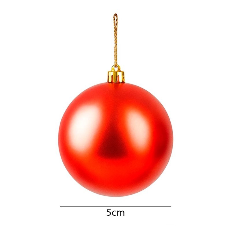 Kit Bola De Natal Lisa Vermelho 5cm Com 10 Unidades