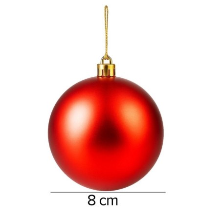 Kit Bola De Natal Lisa Vermelho 8cm Com 5 Unidades