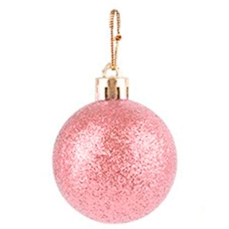 Kit Bola De Natal Lisa Rose 7cm Com 6 Unidades