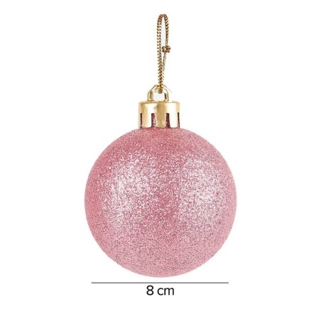 Kit Bola De Natal Lisa Rose 7cm Com 6 Unidades